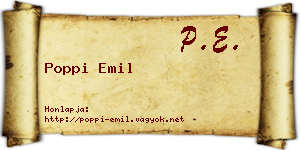 Poppi Emil névjegykártya